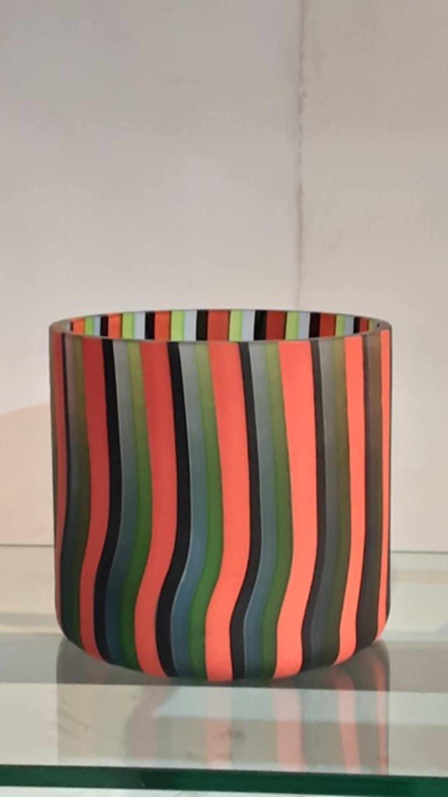 Modern Vintage Vase with Stripes by Salviati, 1970s