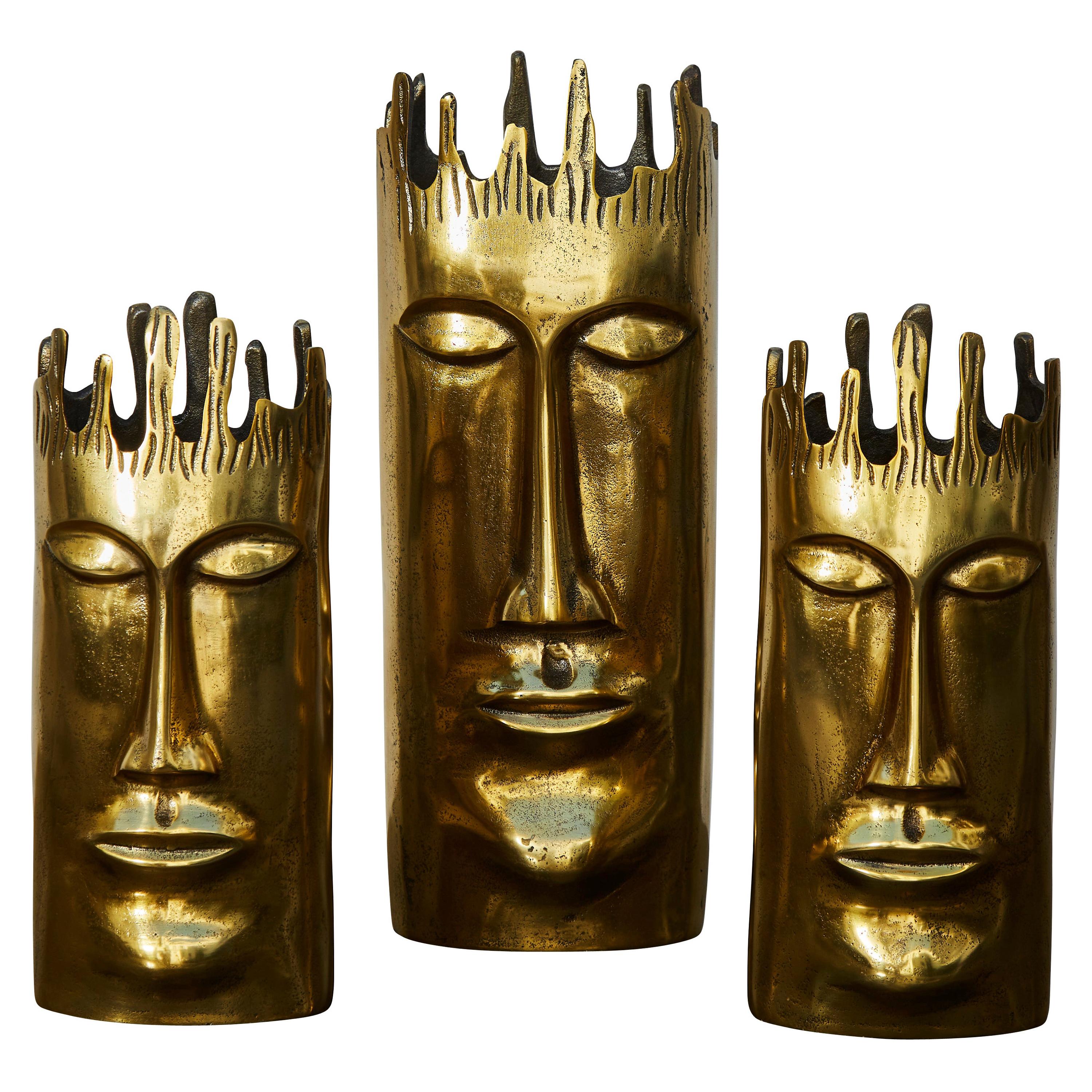 Vintage Vases in Bronze, 1980s