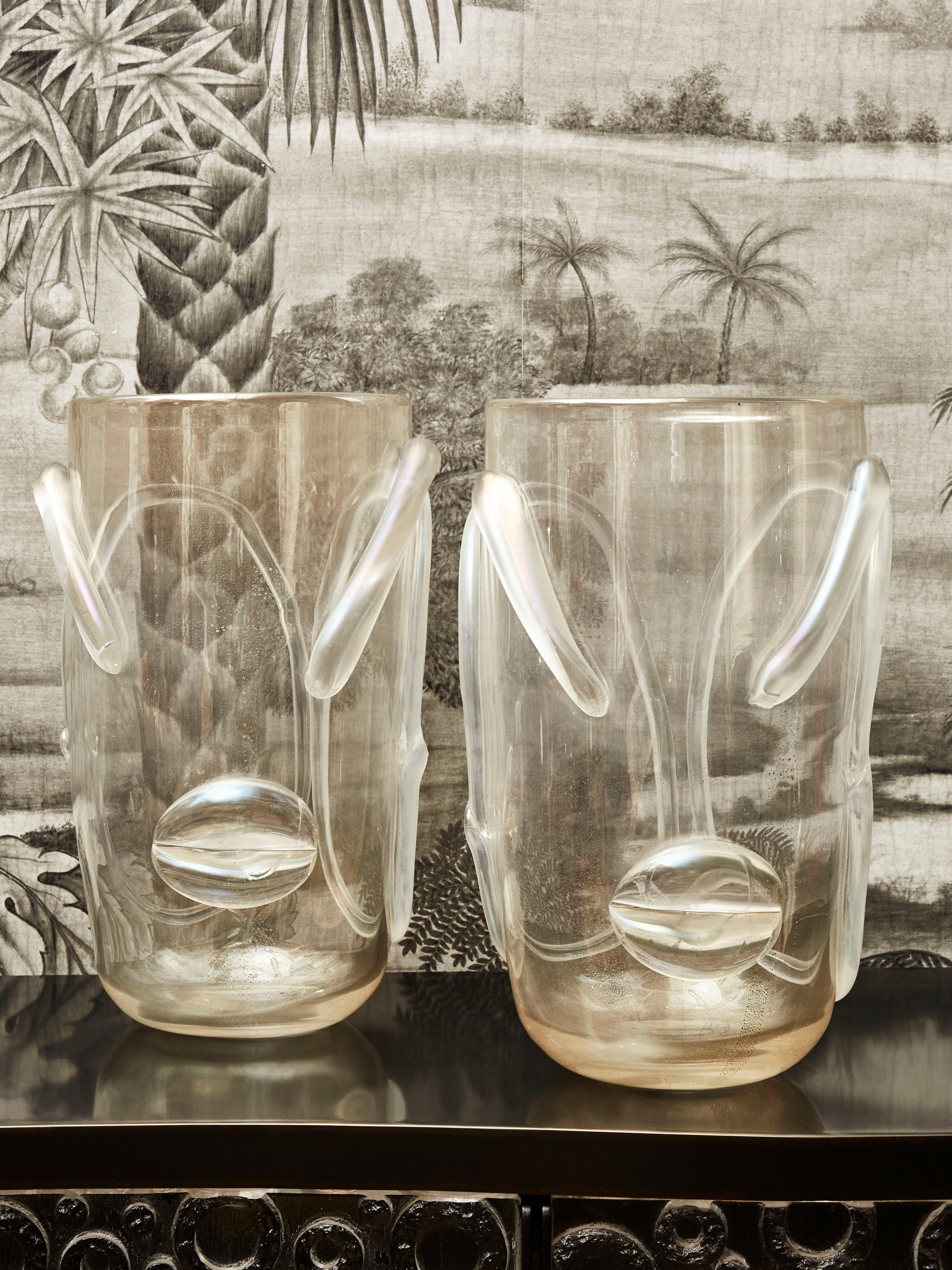 Mid-Century Modern Vintage Vases in Murano Glass, Italy, 1980s