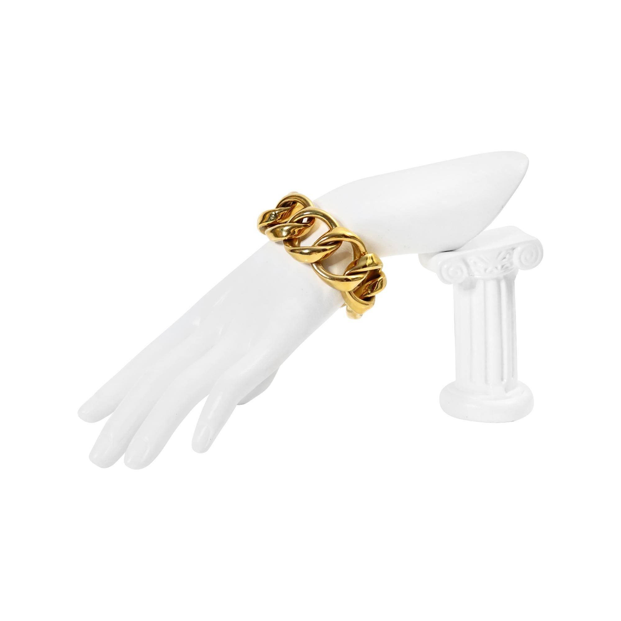 Vintage VB Heavy Gold Tone Link Bracelet Circa 1990s im Zustand „Gut“ im Angebot in New York, NY