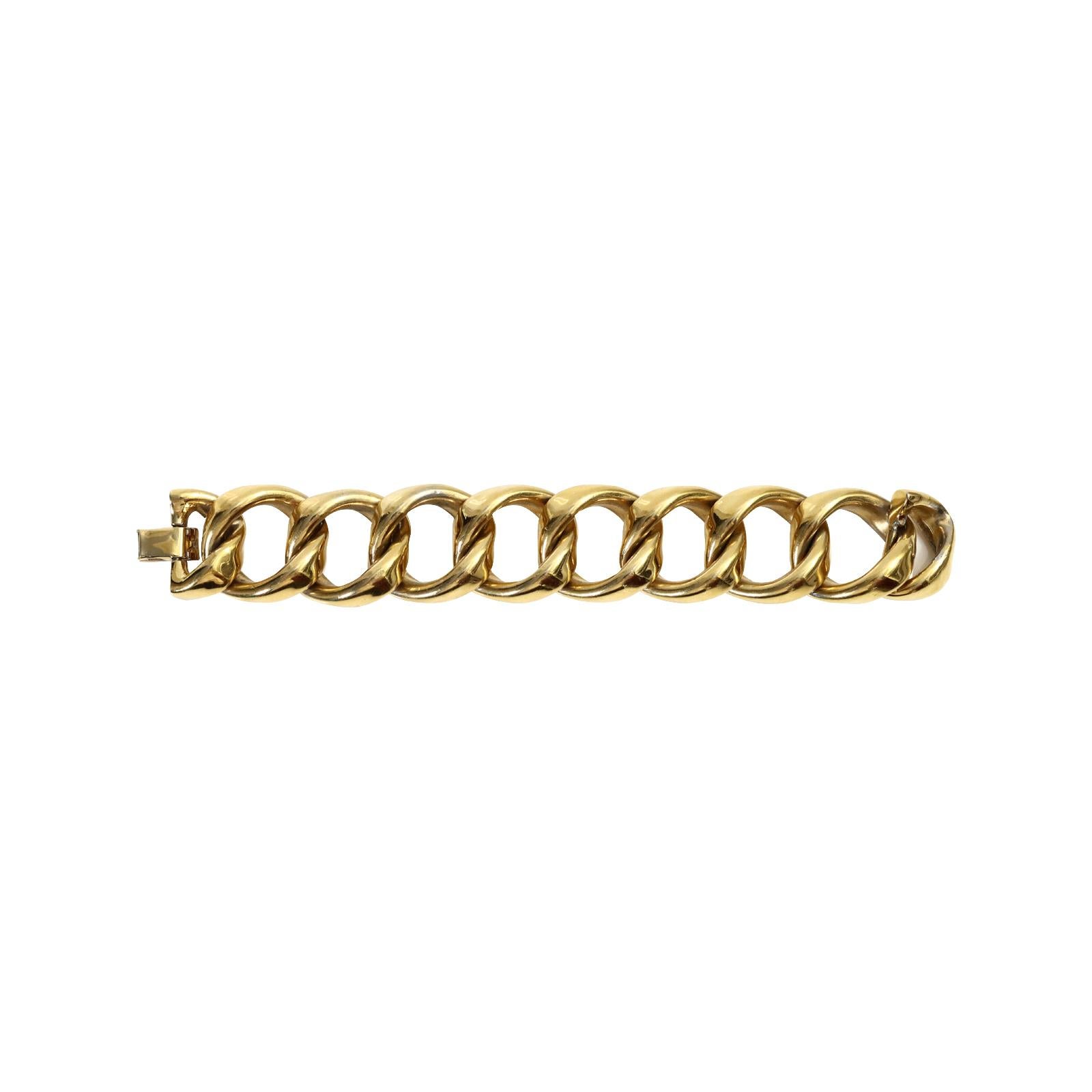 Vintage VB Heavy Gold Tone Link Bracelet Circa 1990s in vendita 1
