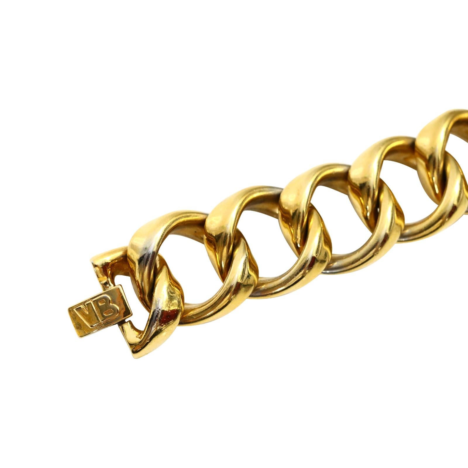 Vintage VB Heavy Gold Tone Link Bracelet Circa 1990s in vendita 3