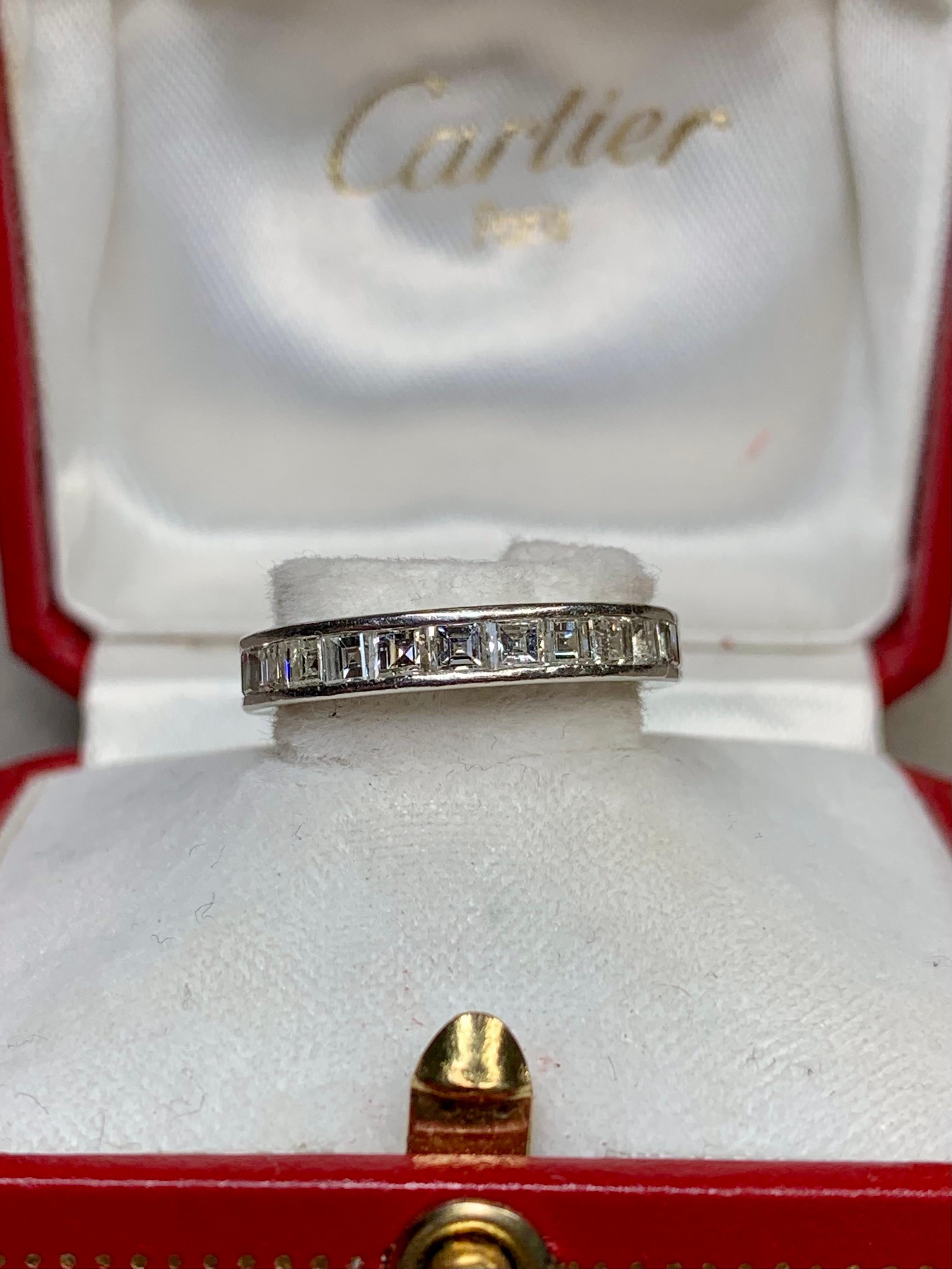 A.I.C. d'epoca di Cartier. Perren Platinum Carrs Diamond Eternity Band 3.75ctw Sz 6.75 in vendita 4