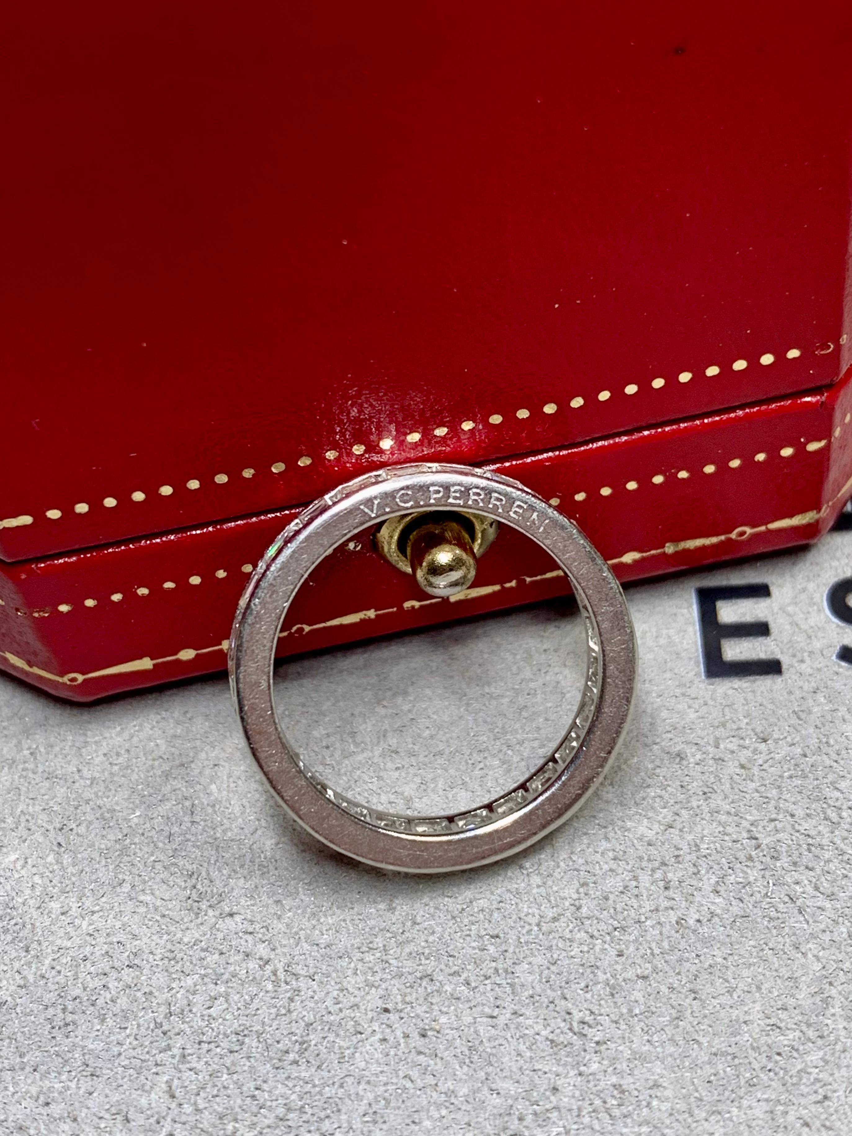 Quadrato A.I.C. d'epoca di Cartier. Perren Platinum Carrs Diamond Eternity Band 3.75ctw Sz 6.75 in vendita