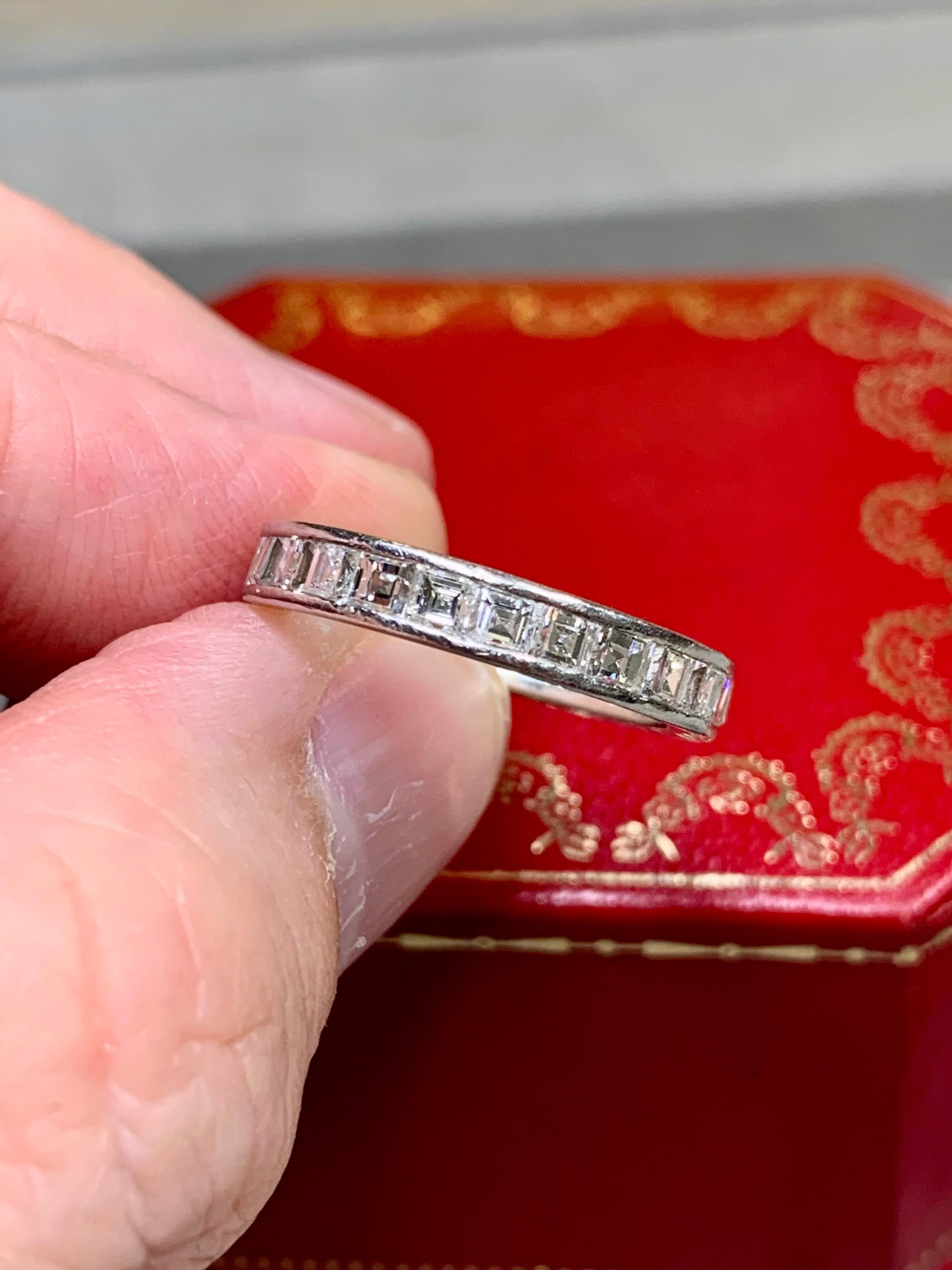 da uomo o donna A.I.C. d'epoca di Cartier. Perren Platinum Carrs Diamond Eternity Band 3.75ctw Sz 6.75 in vendita