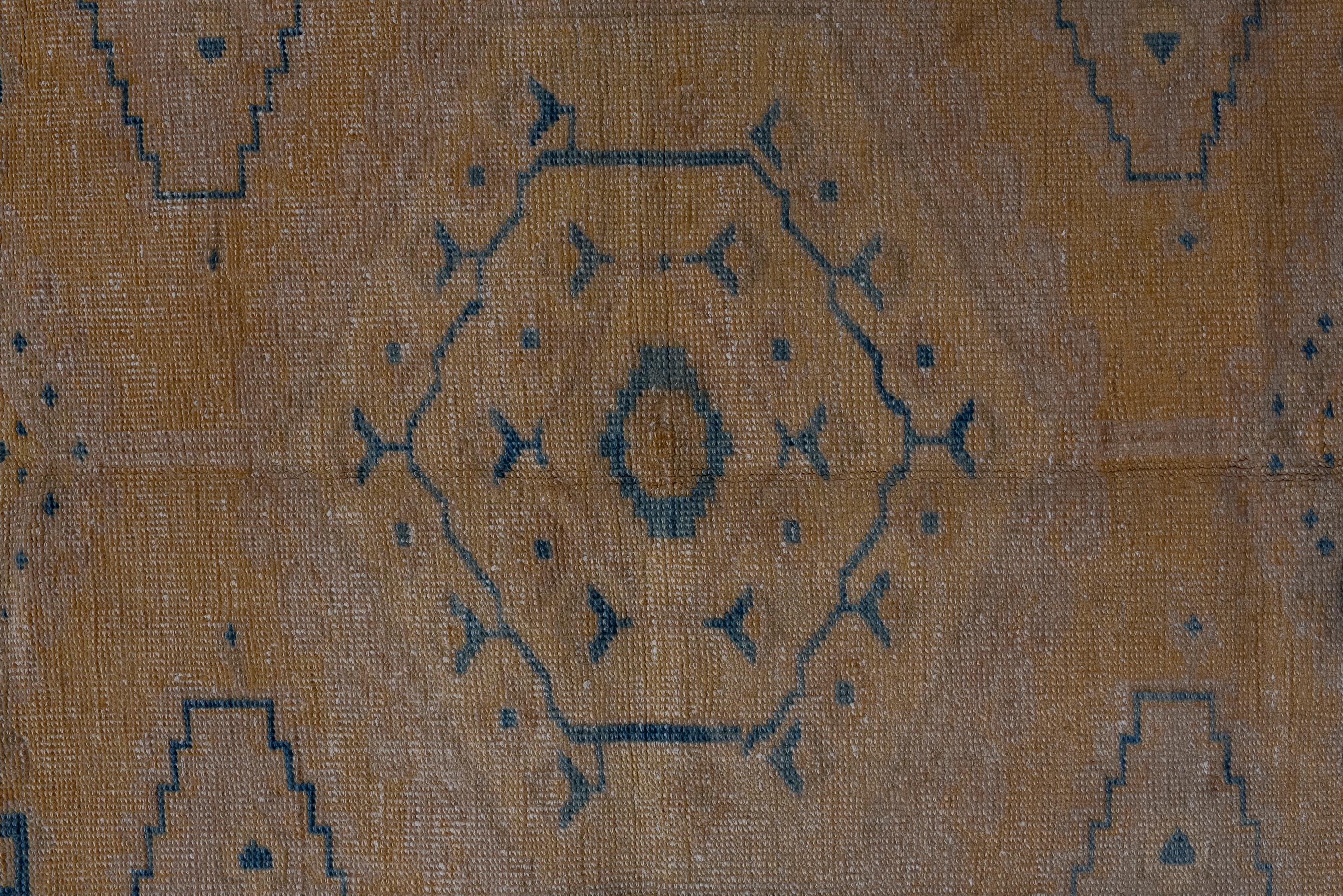 Hand-Knotted Vintage Veece Rug with Semi Open Field and A Center Medallion For Sale