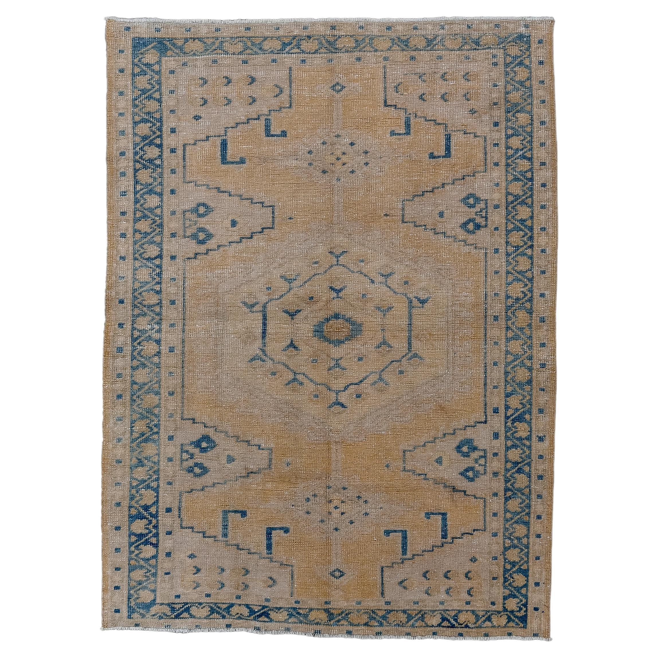 Vintage Veece Rug with Semi Open Field and A Center Medallion
