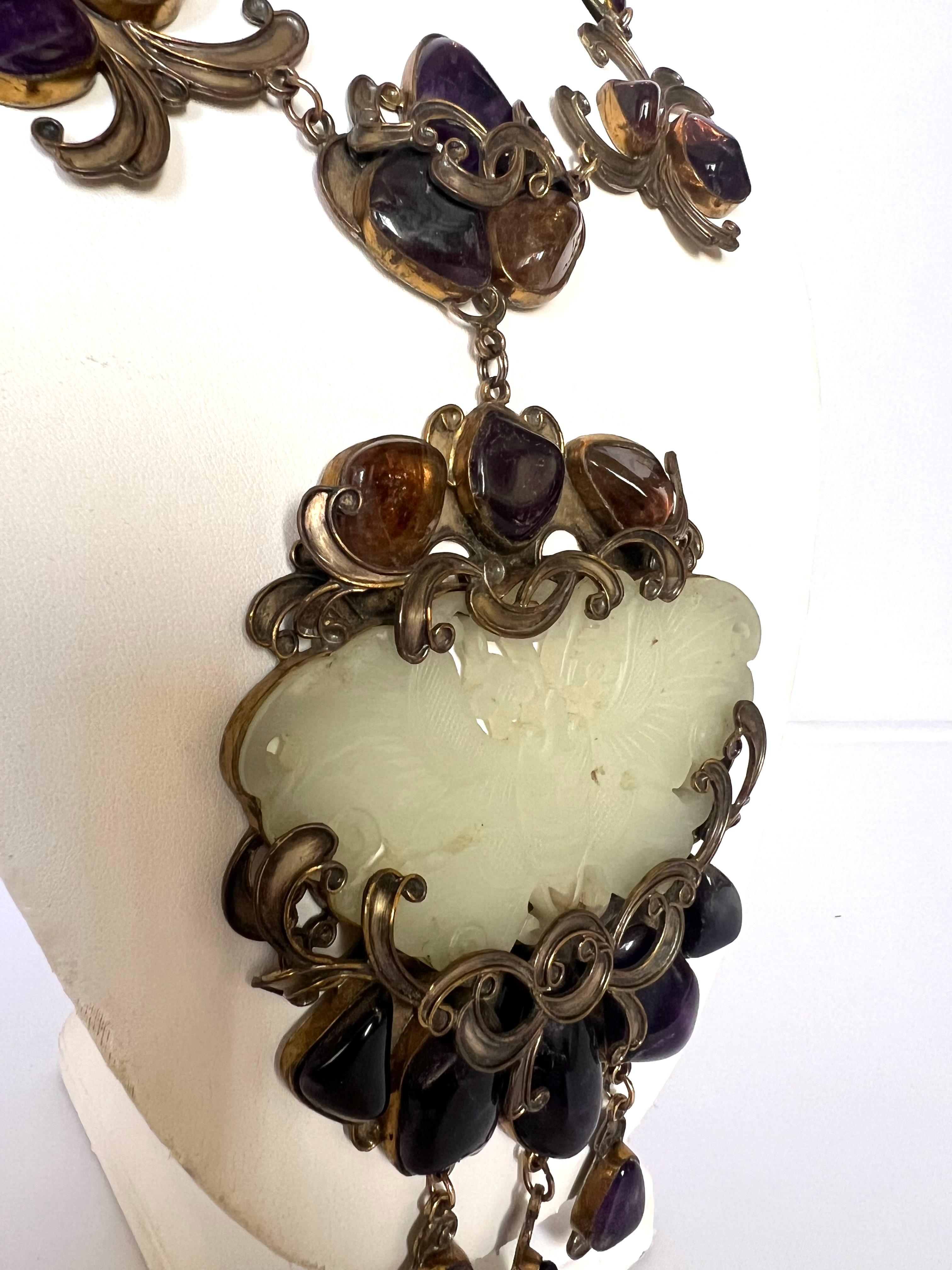 Vintage Vega Maddux Amethyst Pendant Necklace  In Excellent Condition In Palm Springs, CA