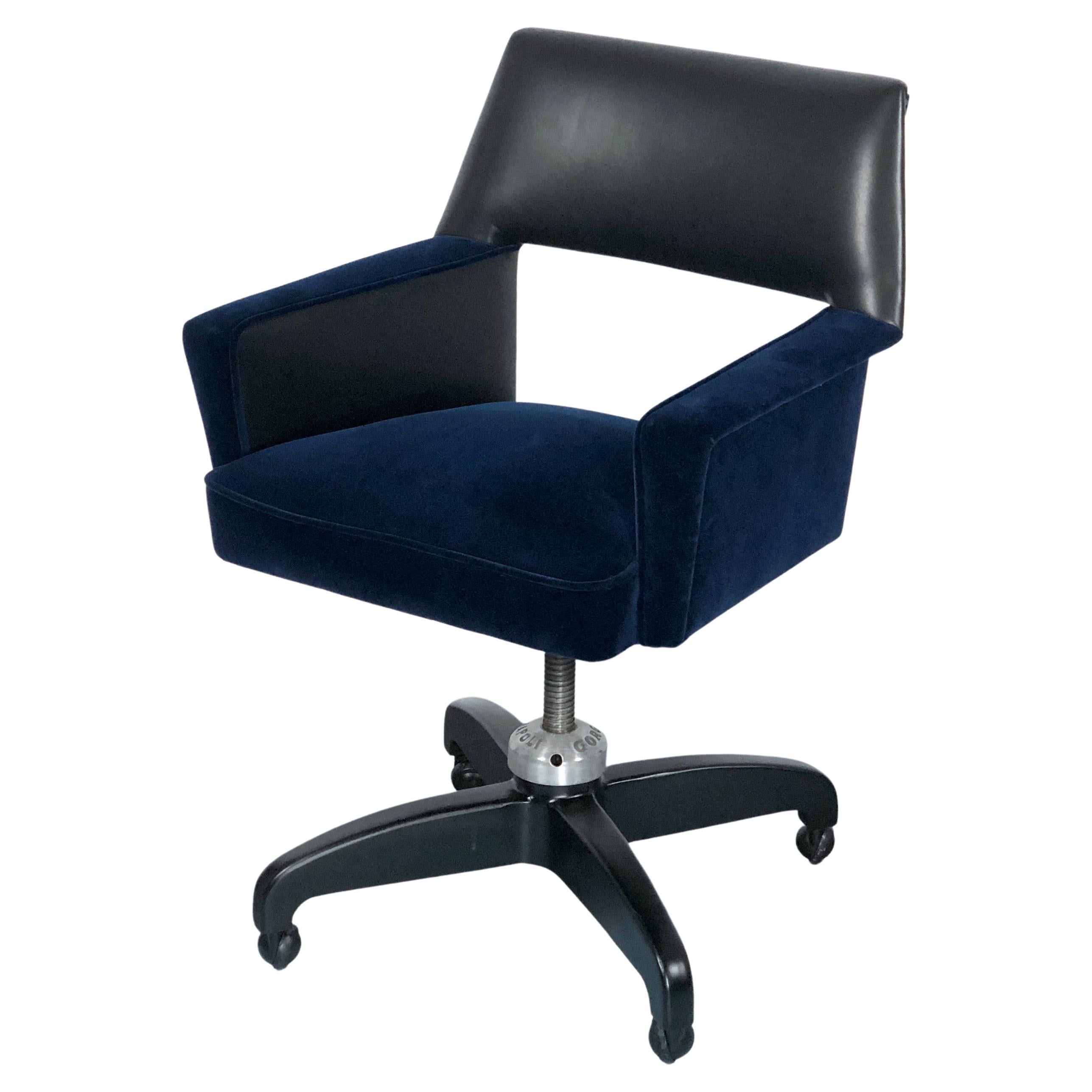 Large Vintage Desk chair with original leather circa 1940's at 1stDibs