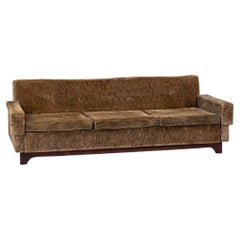 Used Velvet and Wood Sofa by Saporiti Italia