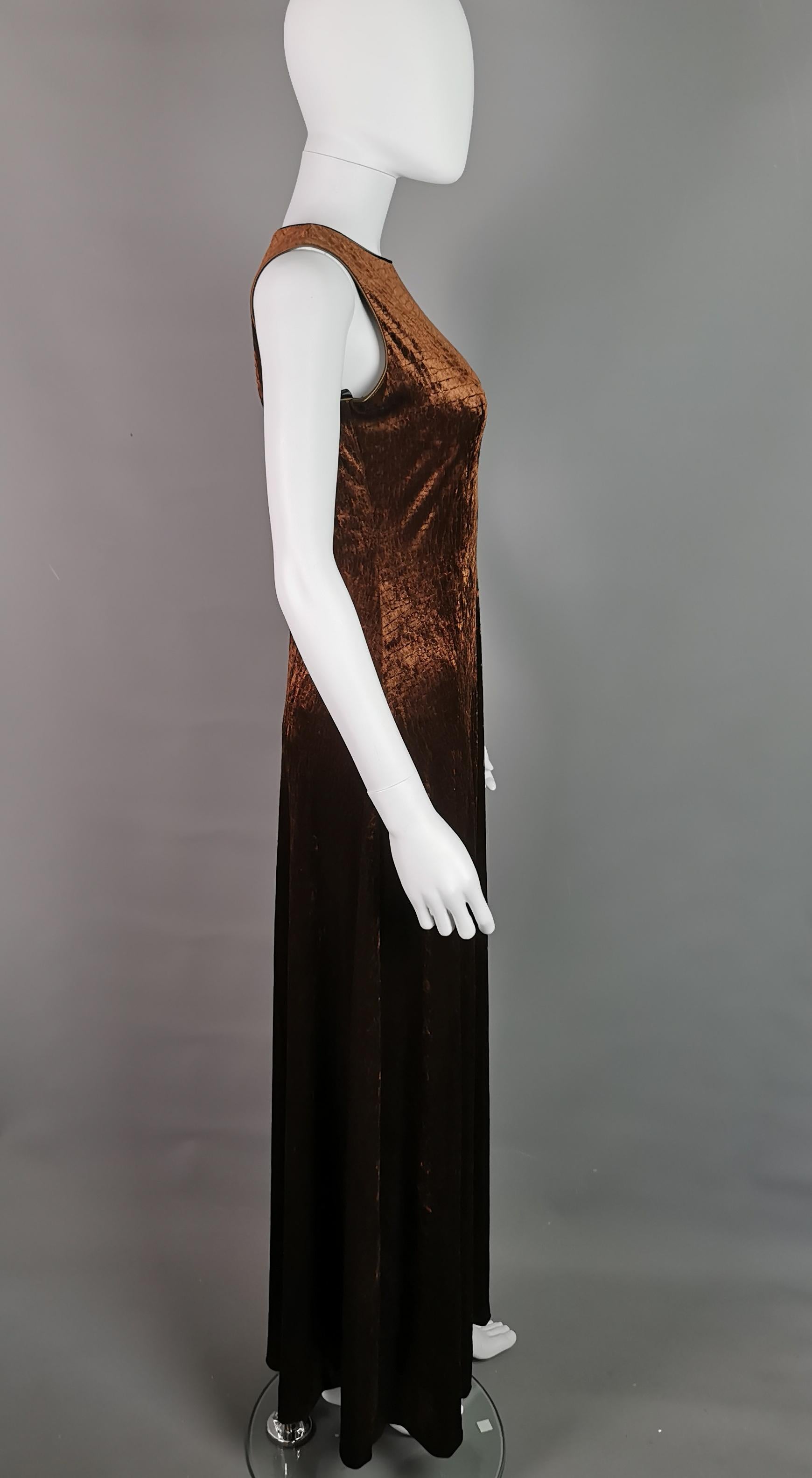 Vintage velvet animal print maxi dress, Huey Waltzer for Neiman Marcus  3