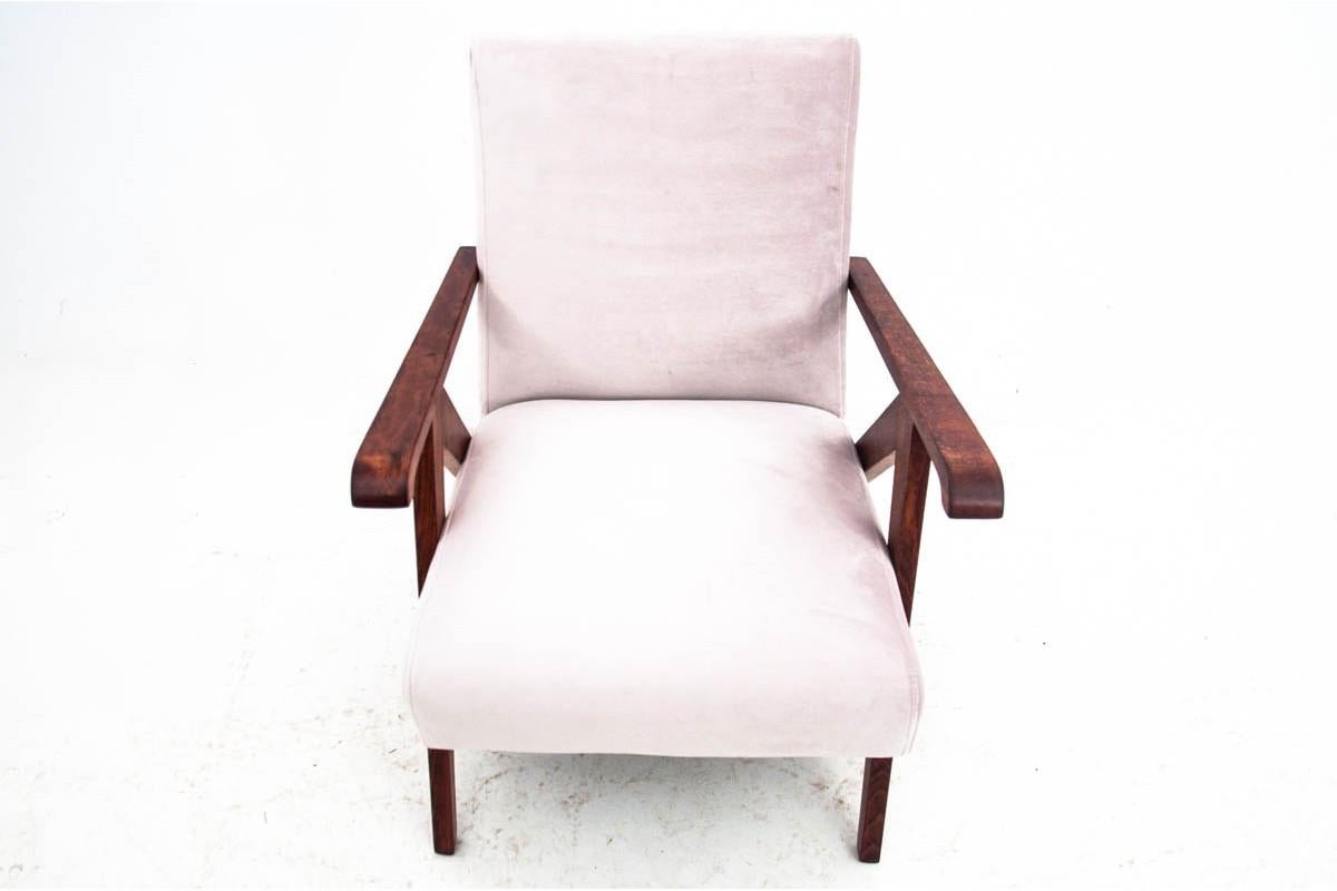 Mid-Century Modern Vintage Velvet Armchair