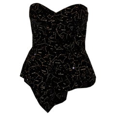 Vintage Velvet Corset with Astrological Detail by Donna Vitti Paris