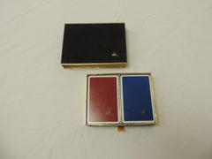 Vintage Velvet Covered Playing Card Box