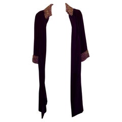 Retro Velvet Evening Coat with Wonderful Collar and Cuffs