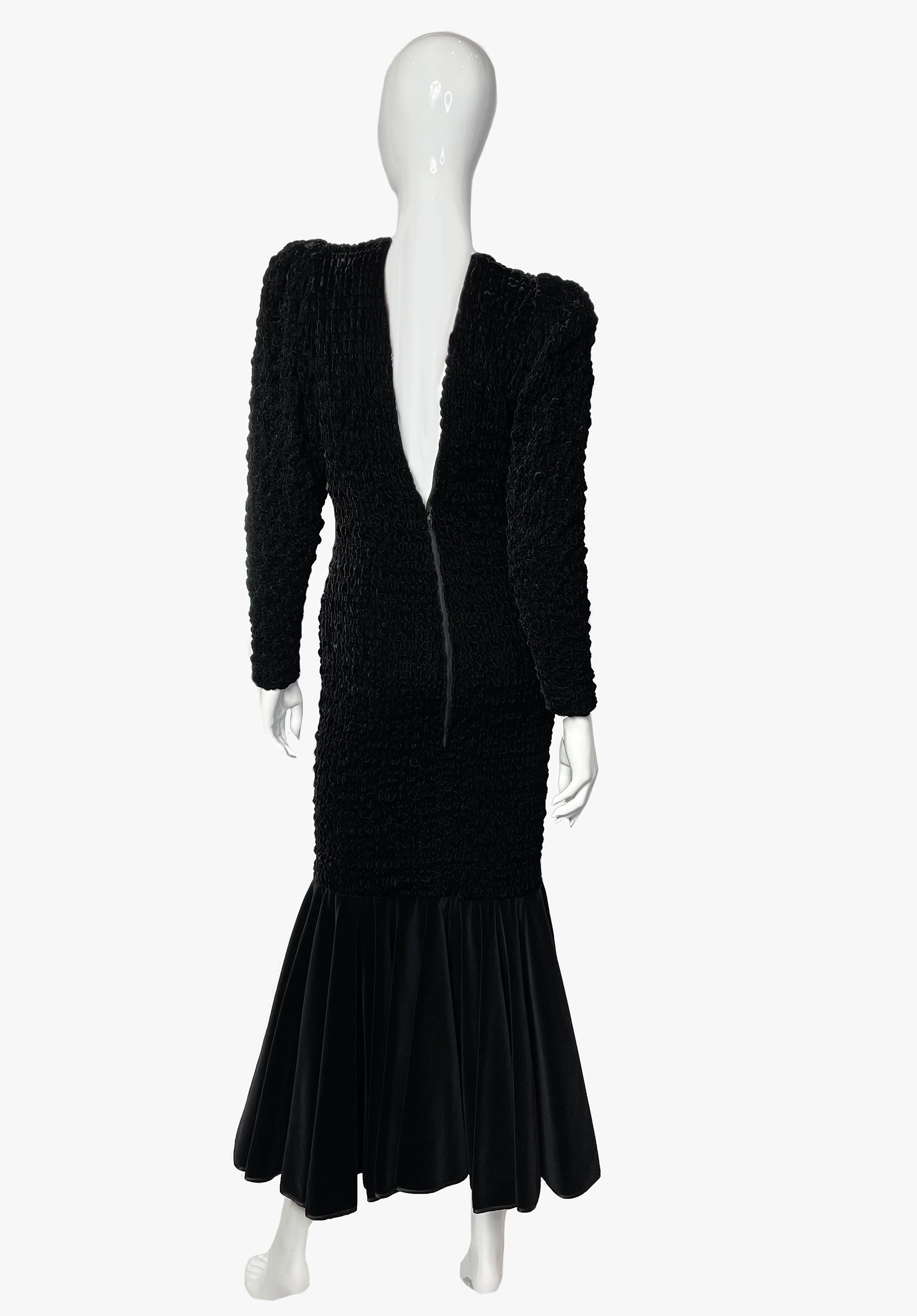 Women's Vintage Velvet Evening Dress, 1980s For Sale