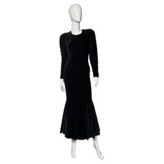 Vintage Velvet Evening Dress, 1980s