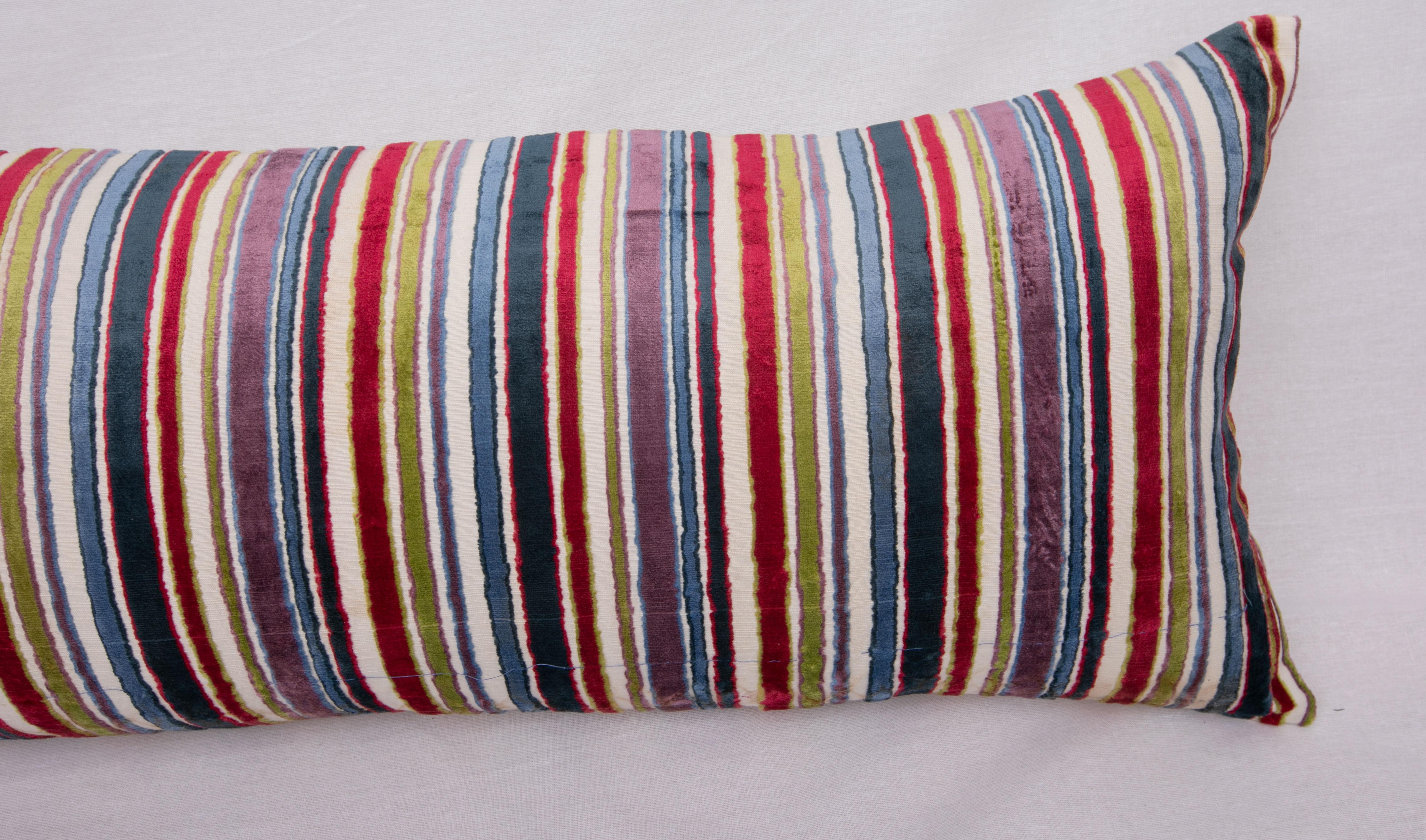 Woven Vintage Velvet Lumbar Pillow Case, Made from an Uzbek Silk Velvet For Sale