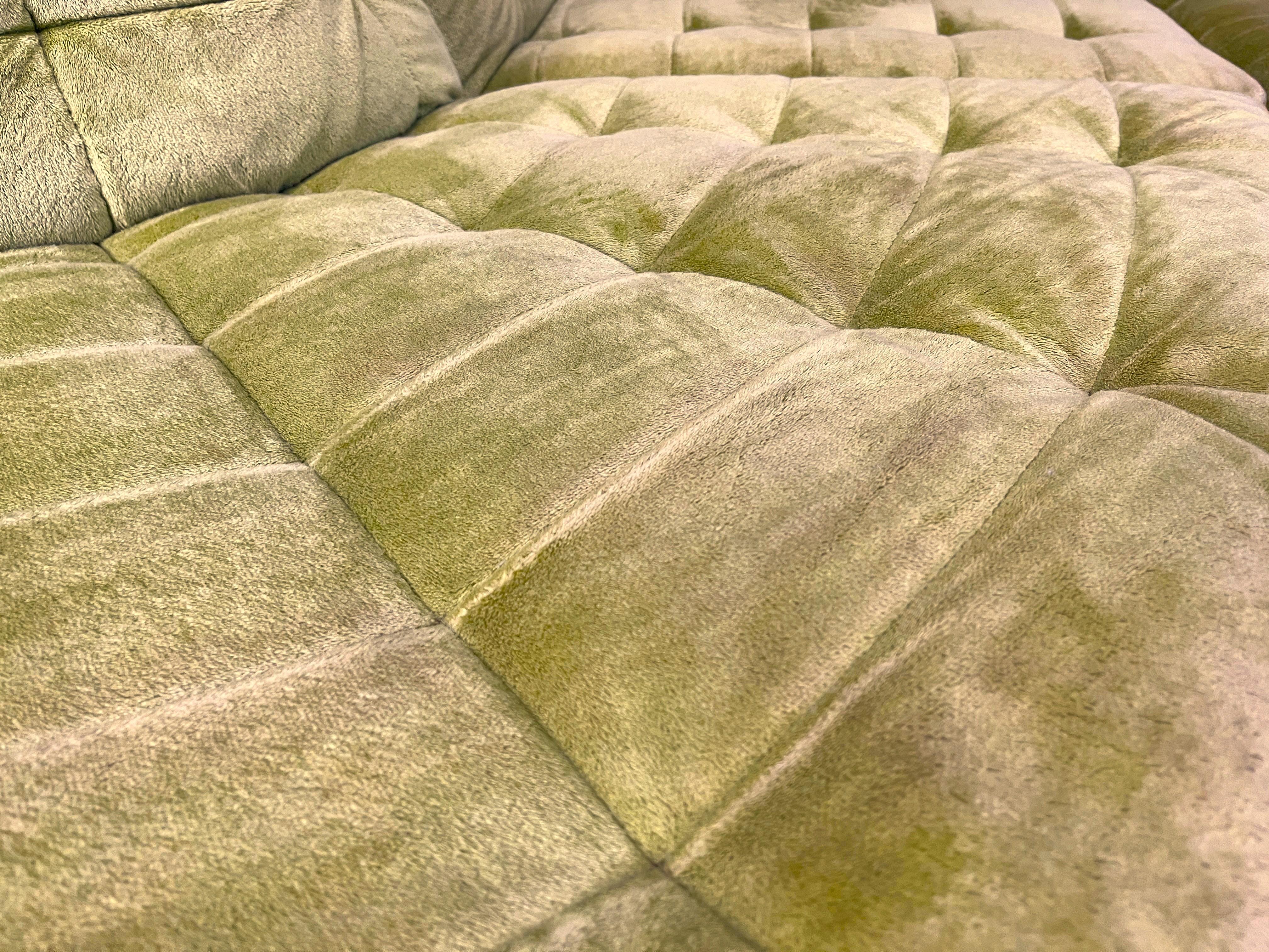 German Vintage velvet modular sofa by Laauser, 1970s For Sale