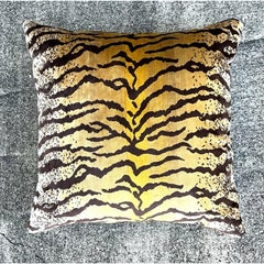 Vintage Velvet Tiger Throw Pillow