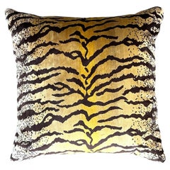 Vintage Velvet Tiger Throw Pillow