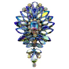 Vintage Vendome Aurora Crystal  Cascade Brooch 1950s