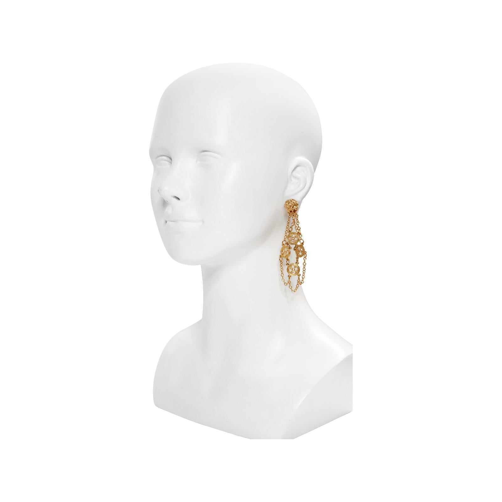 Vintage Vendome Dangling Coin Earrings, circa 1980s For Sale 2