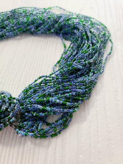 Vintage Vendome Glass Seed Bead & Faceted Crystal Multi-Strand Necklace