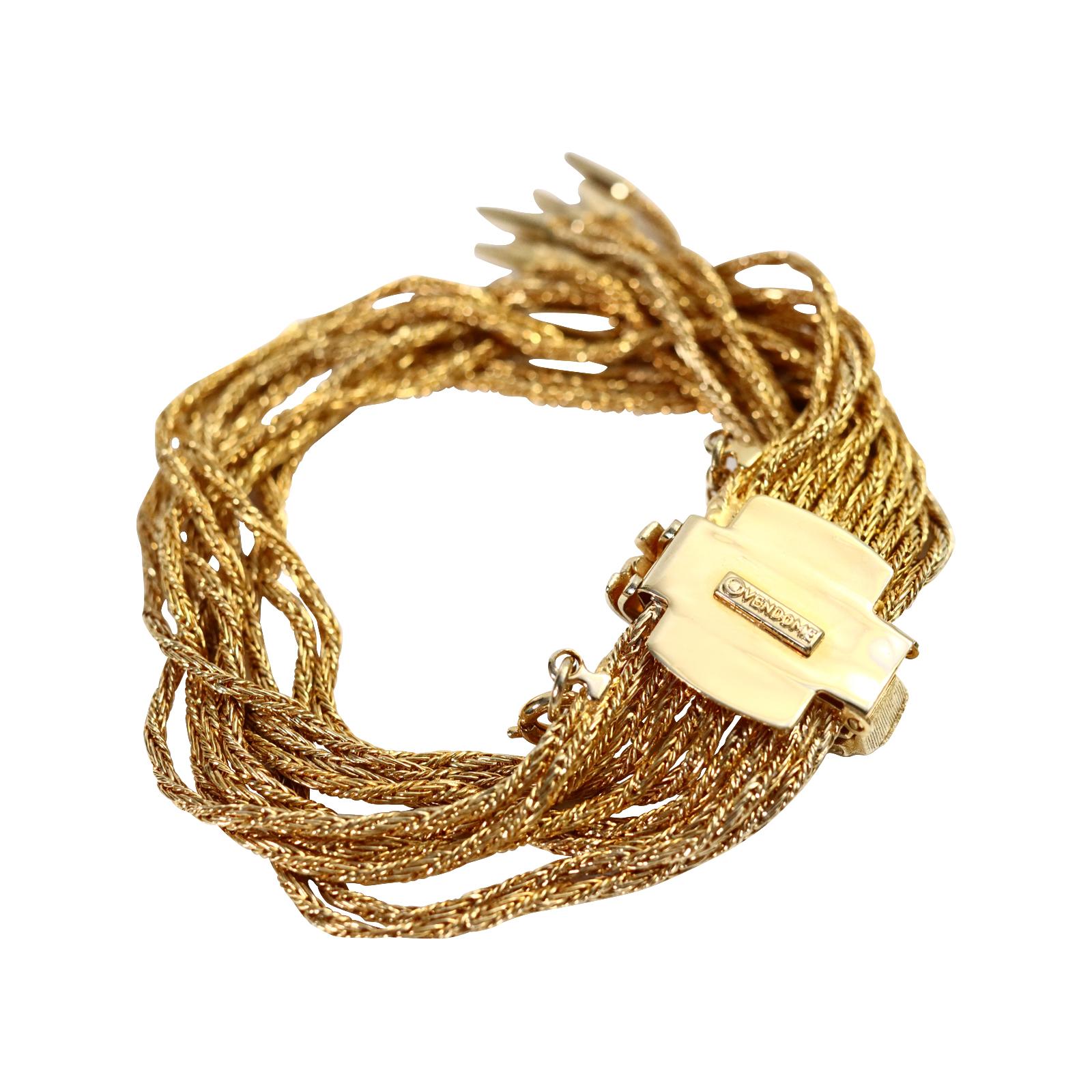 Vintage Vendome Gold 10 Link Bracelet with Dangling Pieces, circa 1960s For Sale 3
