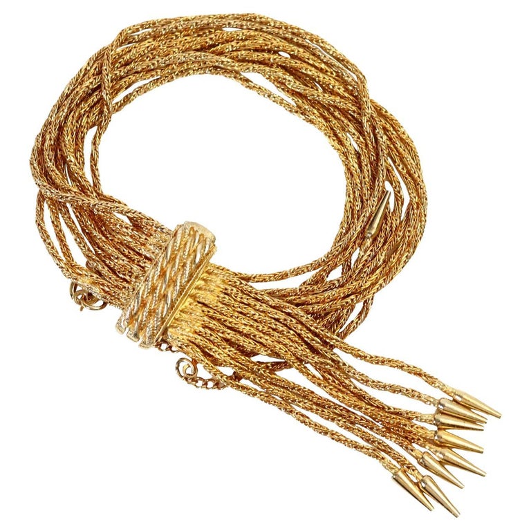 Vintage Vendome Gold 10 Link Bracelet with Dangling Pieces circa 1960s