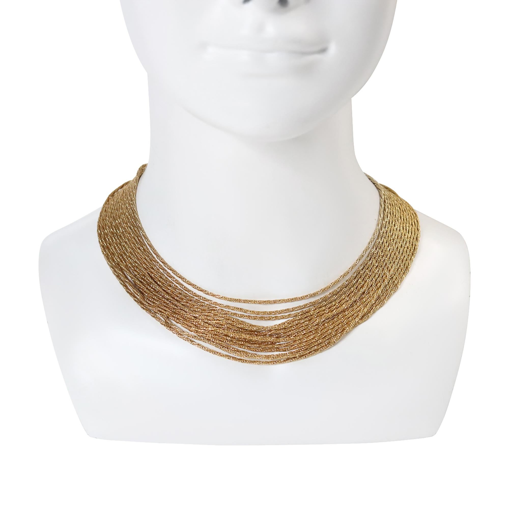 Moderno Collana vintage Vendome in oro a 14 fili, circa anni '60 in vendita