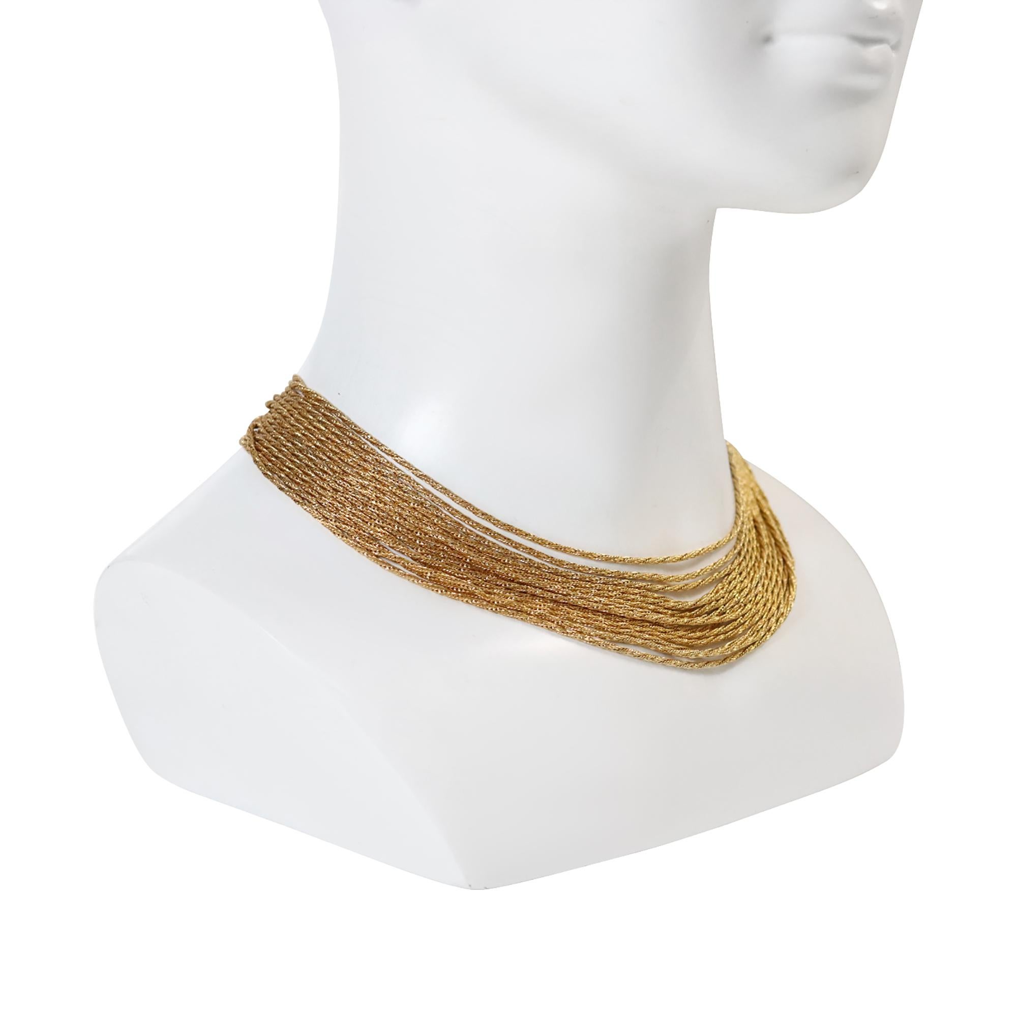 Collana vintage Vendome in oro a 14 fili, circa anni '60 In condizioni buone in vendita a New York, NY