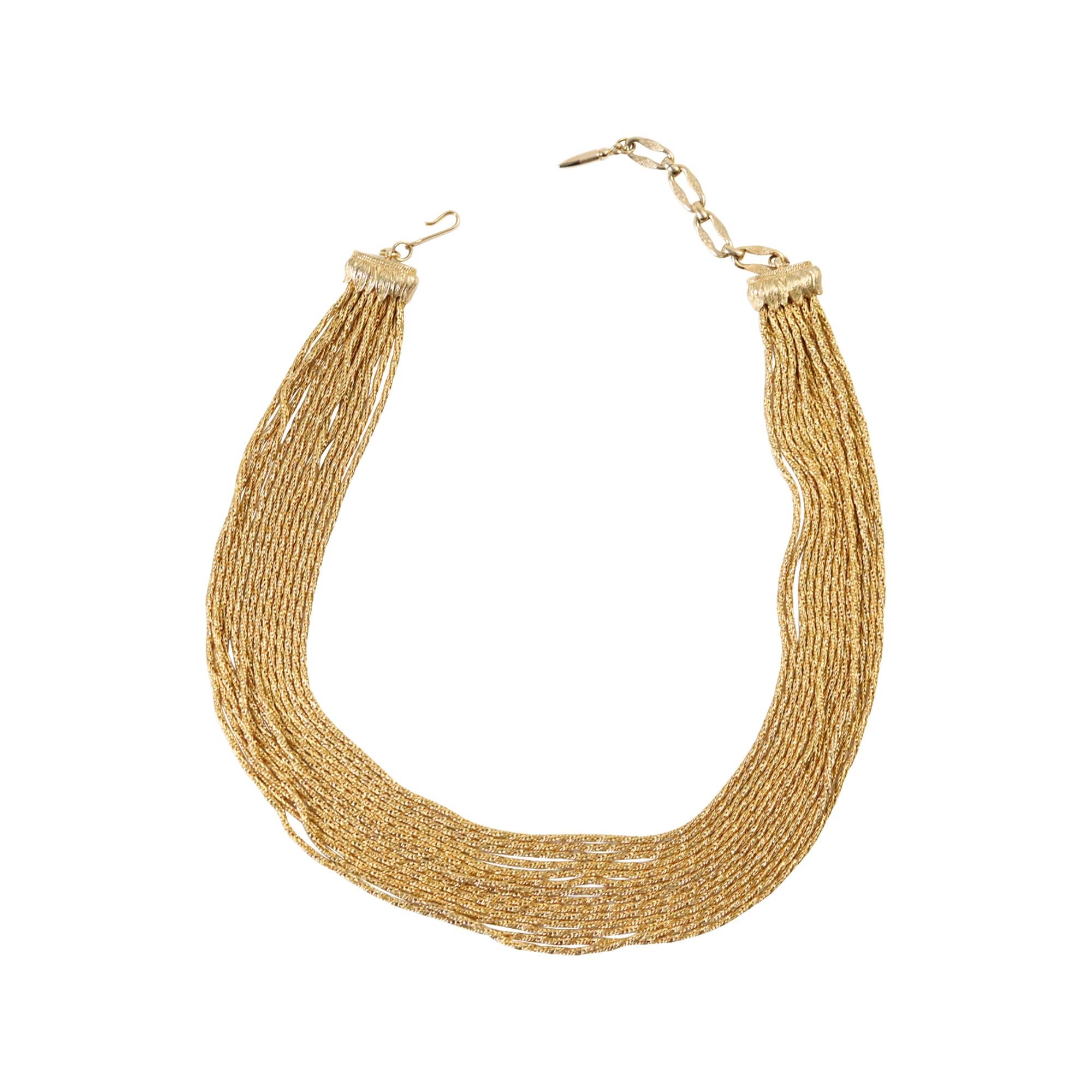 Collana vintage Vendome in oro a 14 fili, circa anni '60 in vendita 2