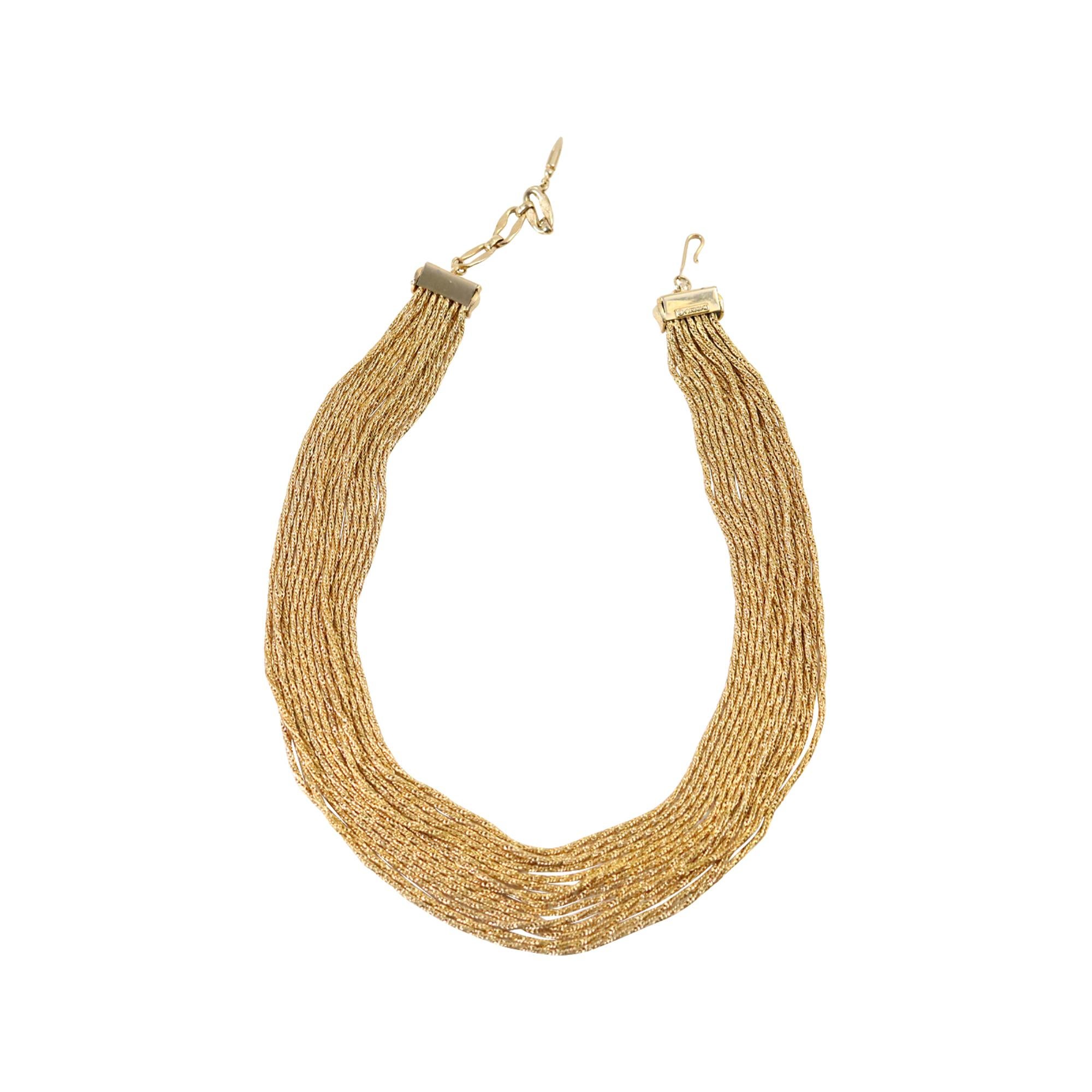 Collana vintage Vendome in oro a 14 fili, circa anni '60 in vendita 3