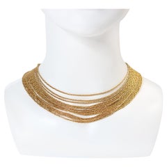 Vintage Vendome Gold 14 Strand Necklace Circa 1960s