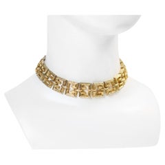 Collana girocollo d'oro Vendome d'epoca, circa anni '80