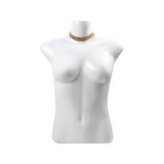 Vintage Vendome Gold-Tone Basket Weave Choker Necklace, Circa 1980s