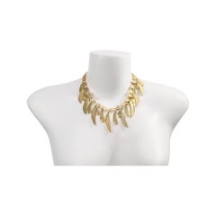 Vintage Vendome Gold Tone Dangling Pieces Choker Necklace, circa 1980s