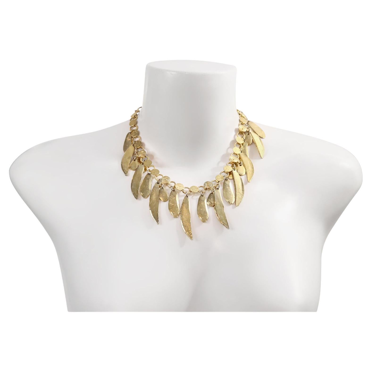 Collar gargantilla vintage Vendome de piezas colgantes en tono dorado, circa años 80