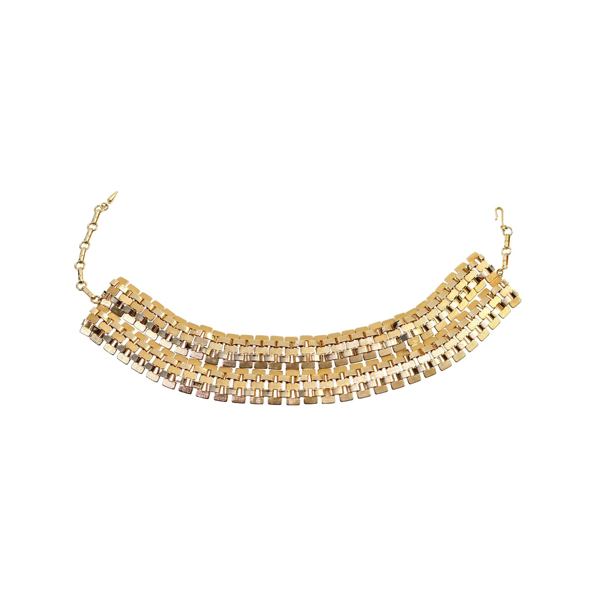 Vintage Vendome Gold Tone Double Link Choker, circa 1980s In Good Condition For Sale In New York, NY