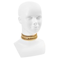 Girocollo vintage a doppio anello in tonalità oro di Vendome, circa anni 
80