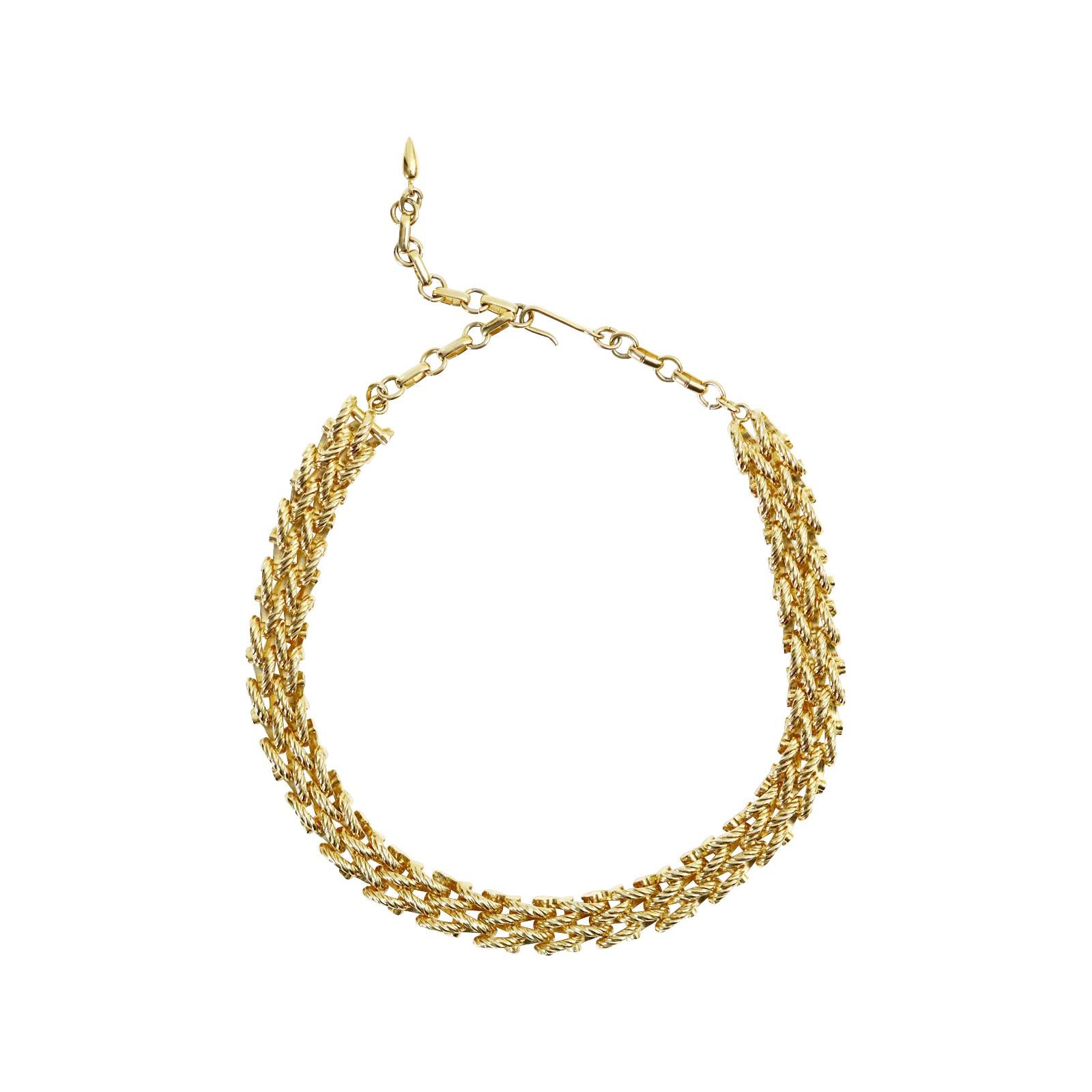 Vintage Vendome Gold Tone Narrow Choker, circa 1980s In Good Condition For Sale In New York, NY