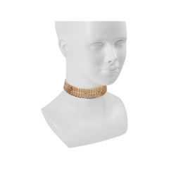 Vintage Vendome Gold Tone Wide Choker Necklace, circa 1980s