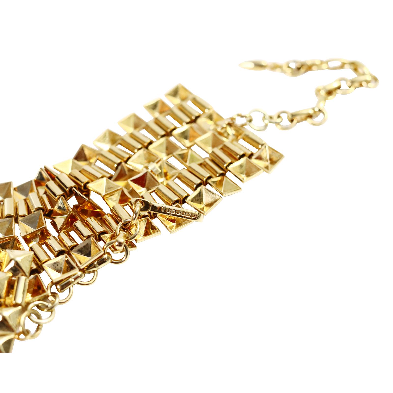 Vintage Vendome Gold Tone Wide Choker Necklace, circa 1980s In Excellent Condition For Sale In New York, NY