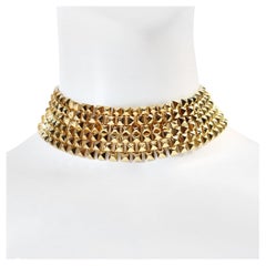 Collar Gargantilla Ancho Vintage Vendome Tono Dorado, circa años 1980