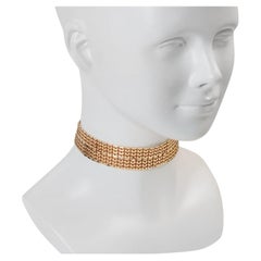 Breite Vintage-Choker-Halskette von Vendome aus Gold, ca. 1980er Jahre