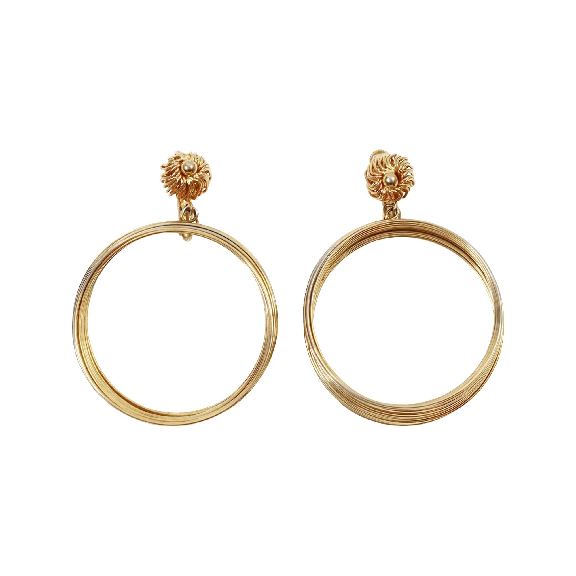 Pendientes de aro colgantes Slinky Vintage Vendome Grandes. Tienen un aspecto divino. Engancha. Tienen un aspecto absolutamente fabuloso y es difícil expresar con palabras lo mucho que me gustan. Es como si cobraran vida. Son profundos, por lo que