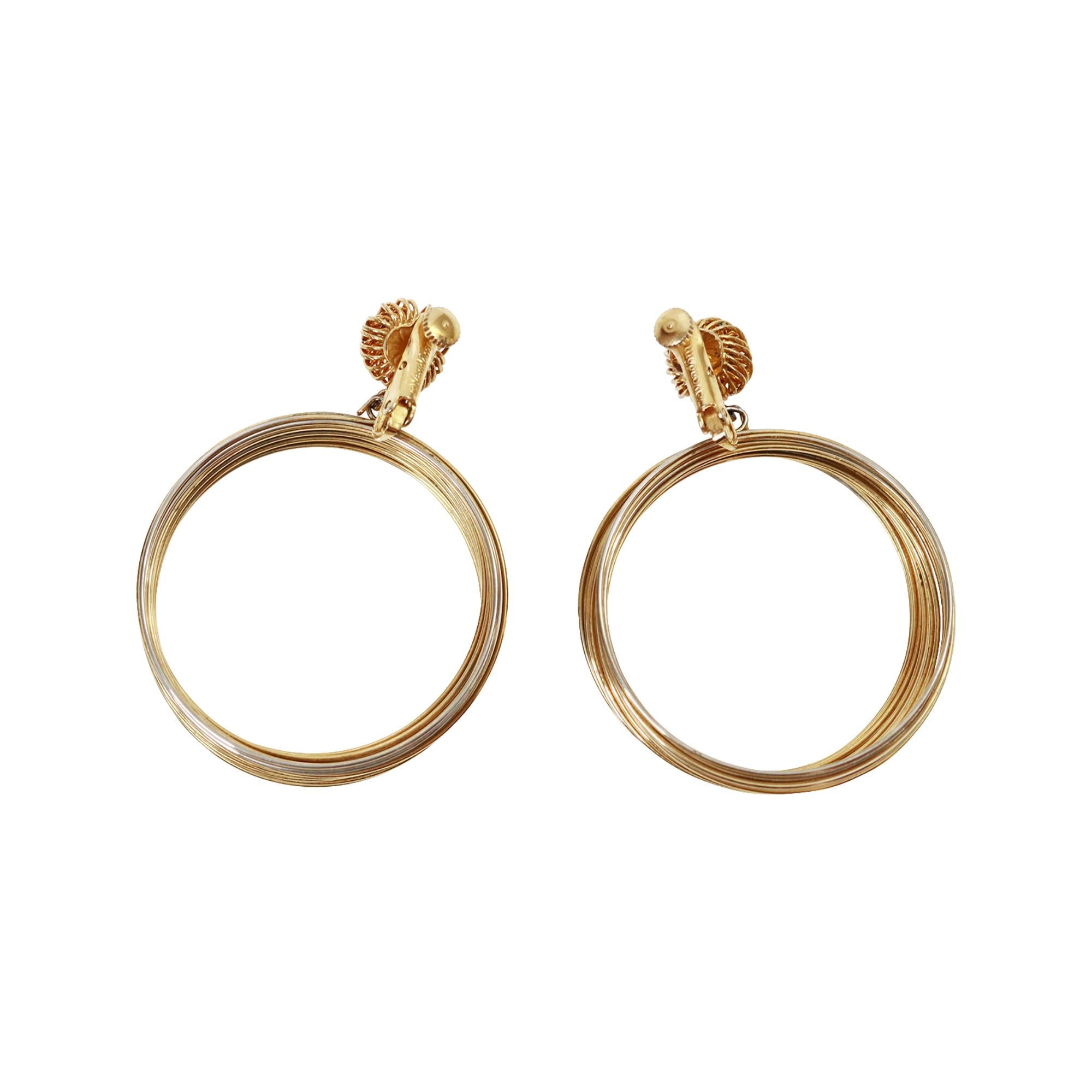 Pendientes de aro colgantes Vintage Vendome Large Slinky, años 80 en venta 1