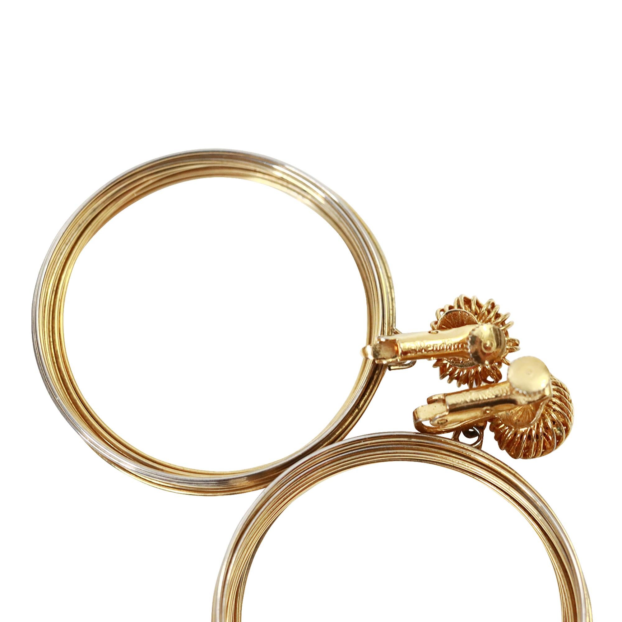 Pendientes de aro colgantes Vintage Vendome Large Slinky, años 80 en venta 2