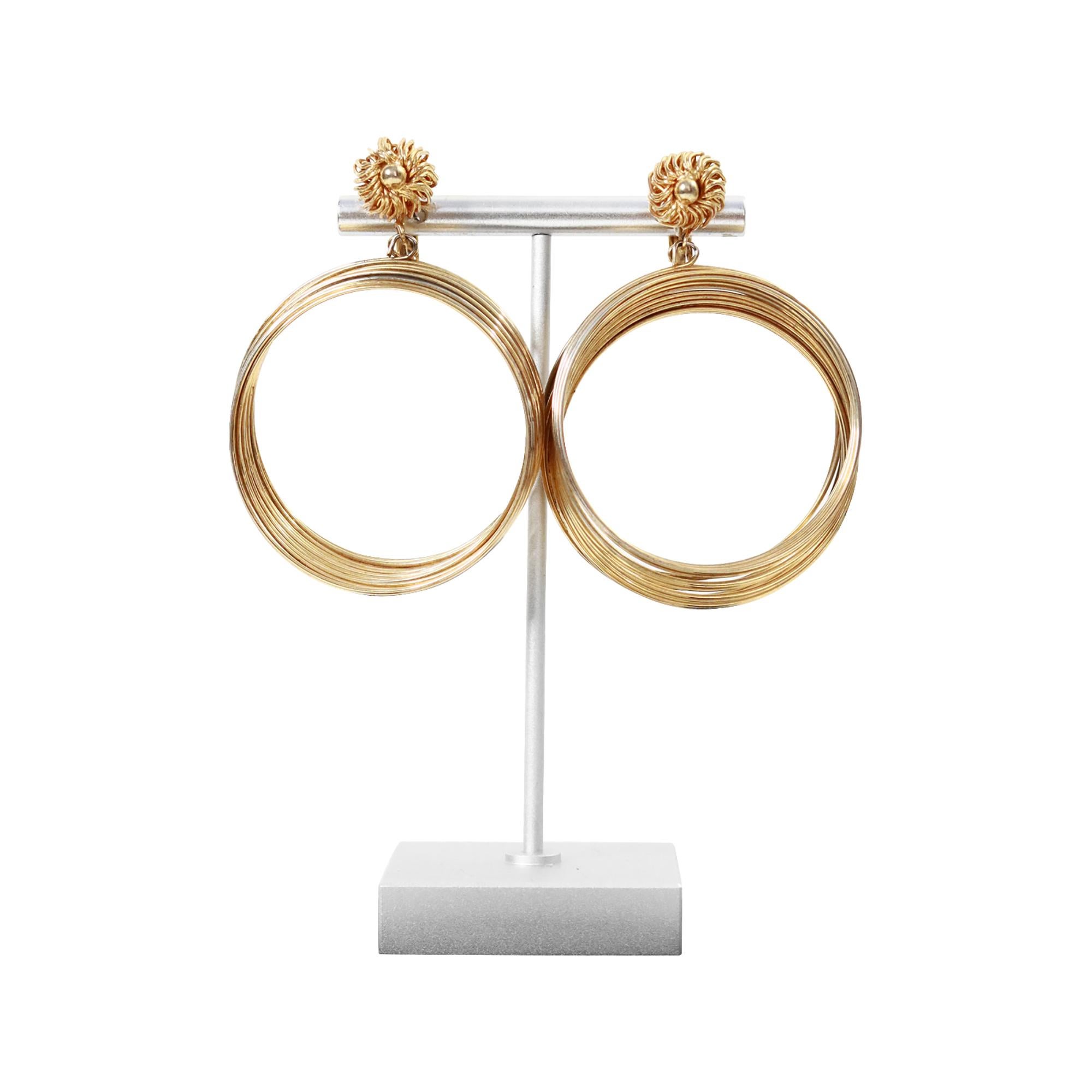 Pendientes de aro colgantes Vintage Vendome Large Slinky, años 80 en venta 3